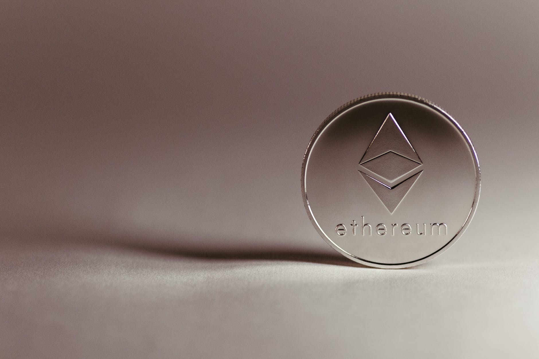 close up of etheroum crypto currency coin